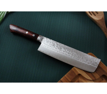 Couteau nakiri japonais artisanal Masutani 16.5cm martelé martelé 2