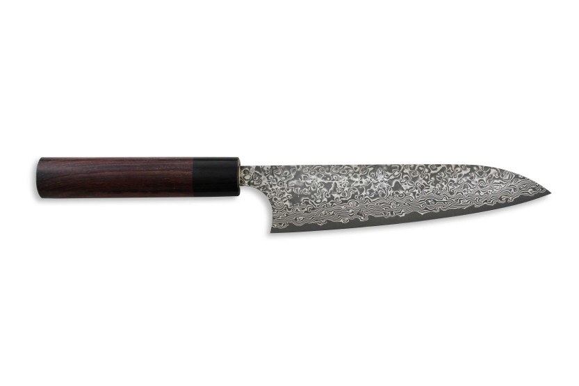 Yoshimi Kato 18 cm VG10 Damaskus nikkel håndlaget japansk kokkekniv