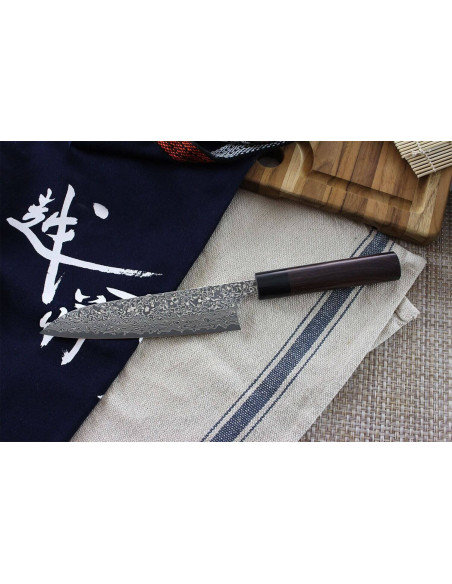Yoshimi Kato 18 cm VG10 Damaskus nikkel håndlaget japansk kokkekniv