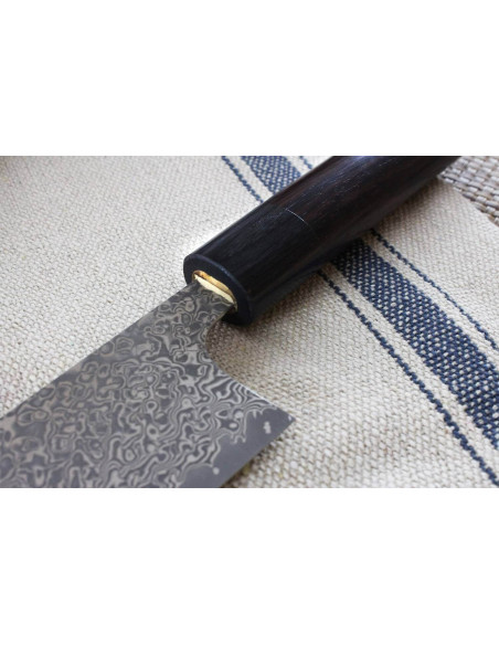 Yoshimi Kato 18 cm VG10  nikkeldamaskus håndlaget japansk kokkekniv
