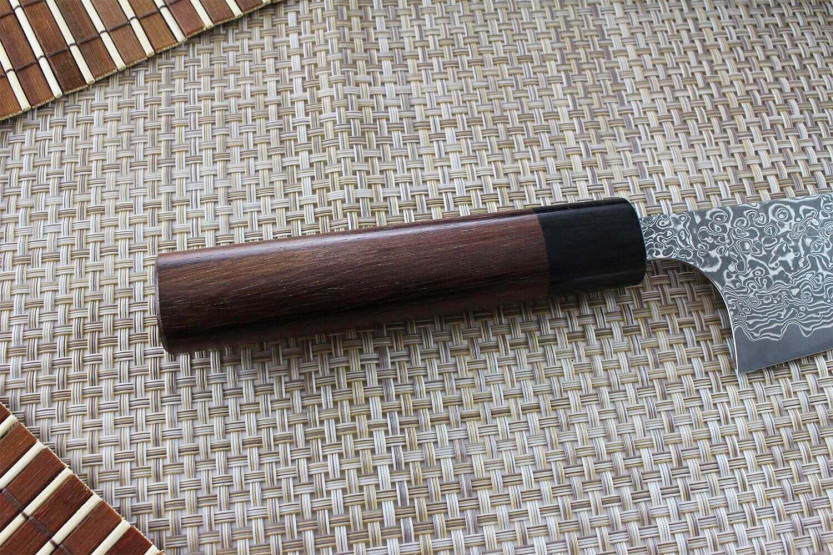 Yoshimi Kato 18 cm VG10 Damaskus nikkel håndlaget japansk kokkekniv