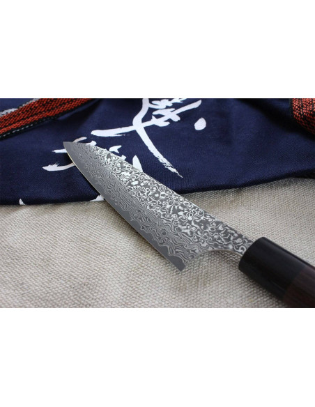Yoshimi Kato 18 cm VG10 Damaskus nikkel håndlaget japansk kokkekniv