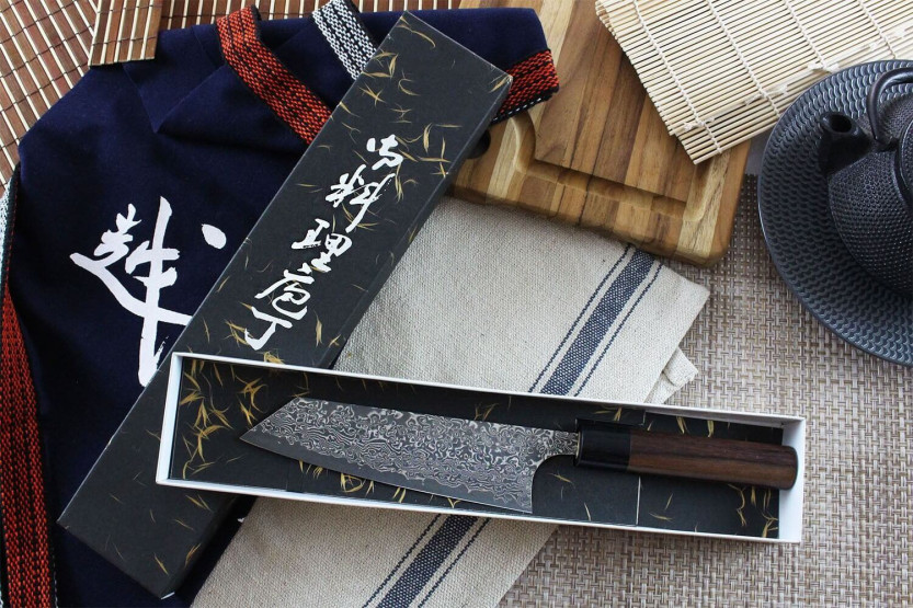 Handmade Japanese bunka knife Yoshimi Kato 16.5cm VG10 Nickel Damascus