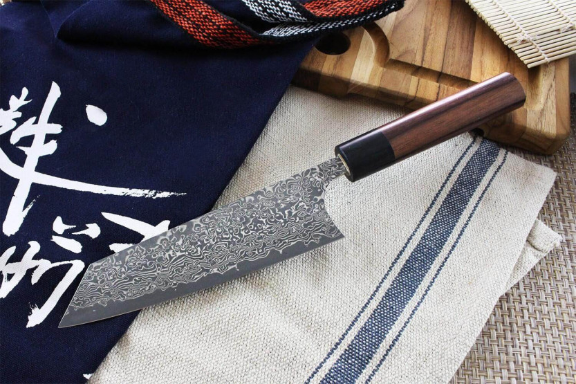 Yoshimi Kato 16.5cm VG10 Níquel Damasco cuchillo bunka japonés hecho a mano
