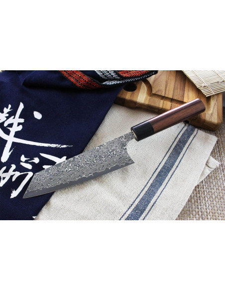 Yoshimi Kato 16,5 cm VG10 Nichel Damasco coltello bunka giapponese fatto a mano