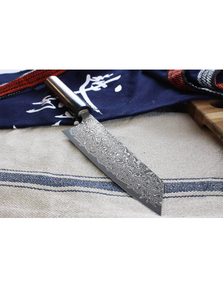 Yoshimi Kato 16,5 cm VG10 Nichel Damasco coltello bunka giapponese fatto a mano