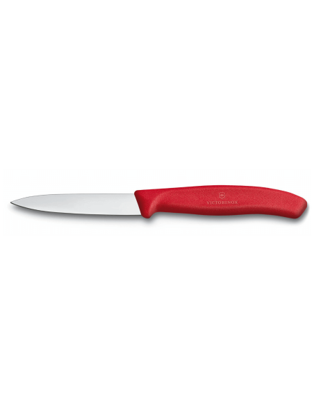 spelucchino rosso Victorinox con lama liscia in acciaio inossidabile 8 cm