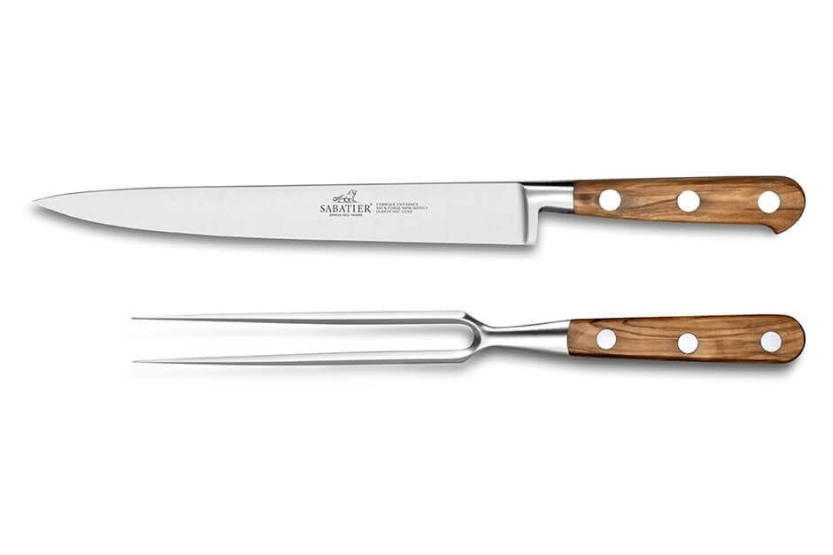 Caixa SABATIER Provençao Facas para fatiar 20cm + garfo de carne