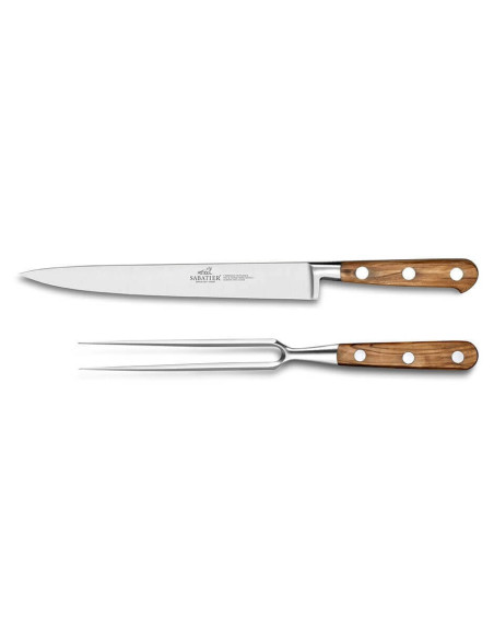 Caixa SABATIER Provençao Facas para fatiar 20cm + garfo de carne