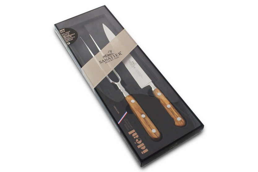 Caixa SABATIER Provençao Facas para fatiar 20cm + garfo de carne