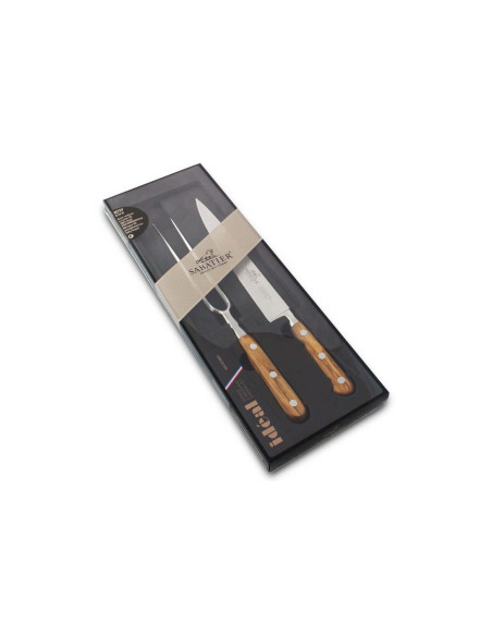 Caixa SABATIER Provençao Facas para fatiar 20cm + garfo de carne