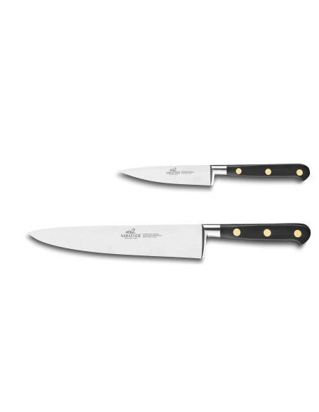 SABATIER Idéal Laiton Office 10cm + Chef 20cm knife set