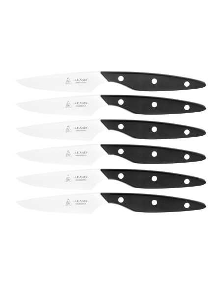 Conjunto de 6 facas de mesa com micro-dentes Au Nain Brasserie