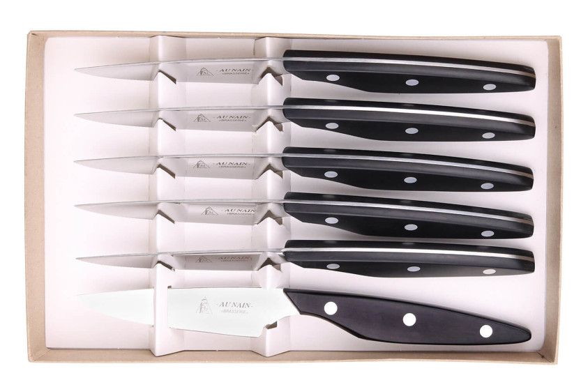 Set of 6 Au Nain Brasserie micro-tooth table knives