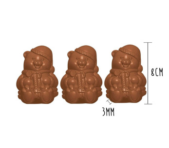 Set de 3 moldes de chocolate - Ourson Noel 8cm