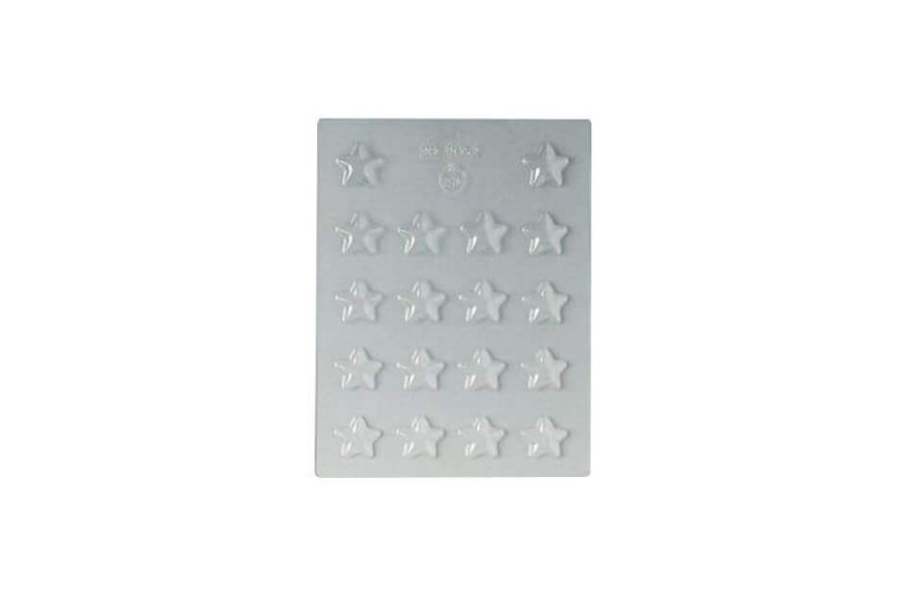 Plate of 18 chocolate stars 30 x 8mm