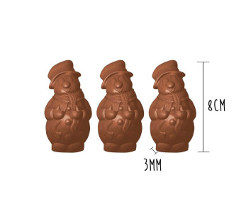 3 suklaamuotin levy - Lumiukko 8cm