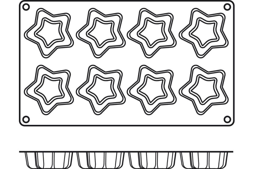 Siliconen vorm Flex Professionele Siliconen vorm 300x175mm 6 muffins 6,8cm