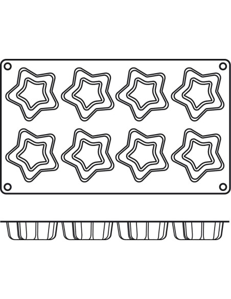 Silikonimuotti Flex Professional Silikonimuotti 300x175mm 6 muffinia 6.8cm