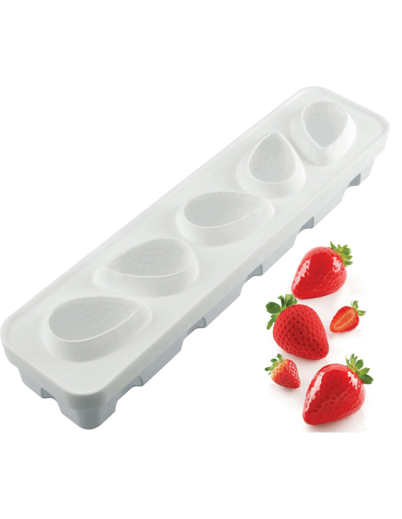 Silikomart white silicone strawberry mould
