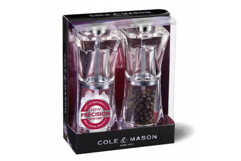 Cole & Mason Crystal pepper and salt shaker set 12.5cm