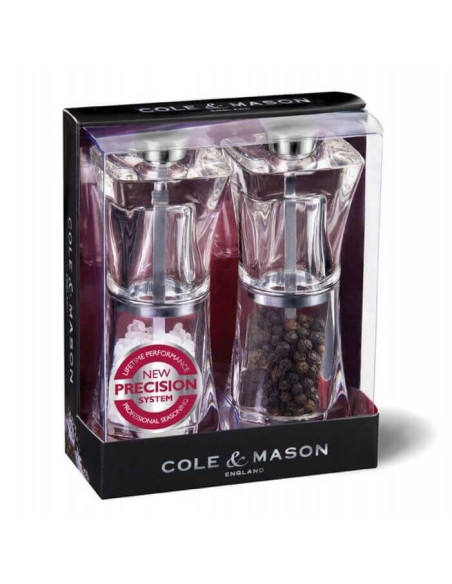 Cole & Mason Crystal pepper and salt shaker set 12.5cm