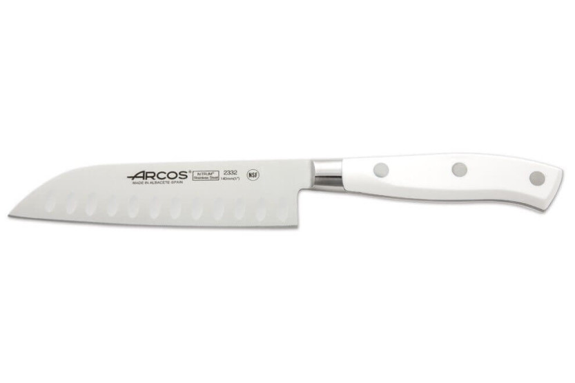 Set of 3 Riviera White Arcos forged knives (Chef+Santoku+Office)