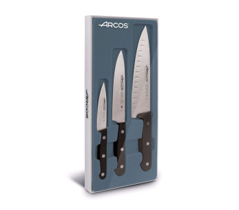 Set om 3 Arcos Universal köksknivar 3 nitar handtag