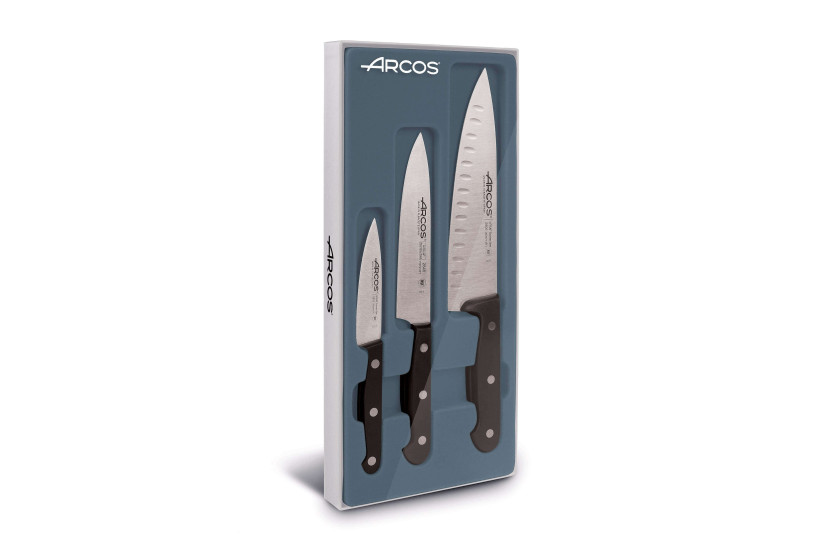 Set of 3 Arcos Universal kitchen knives 3 rivets handles