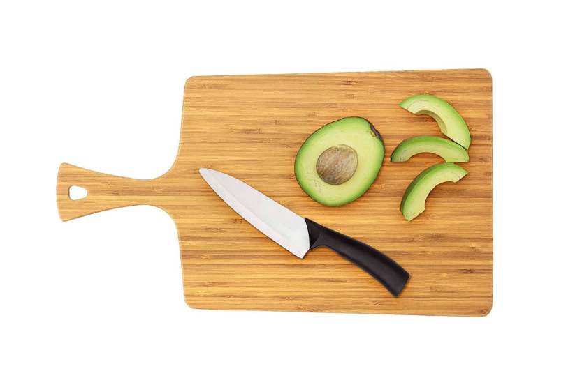 Tabla de cortar Totally Bamboo Greenlite Bistrot con mango