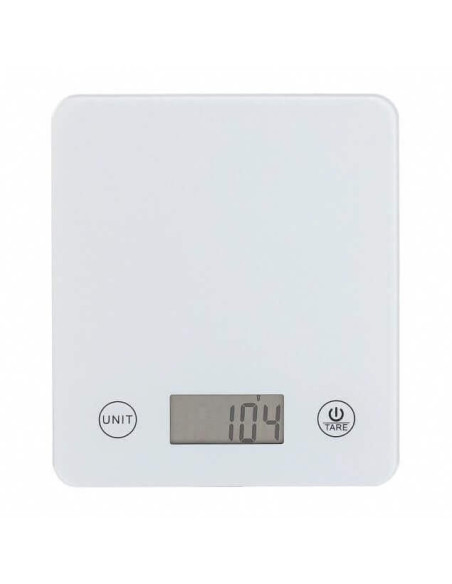 Elektronische Küchenwaage LCD-Bildschirm Modell Slim weiß mit Glasplatte