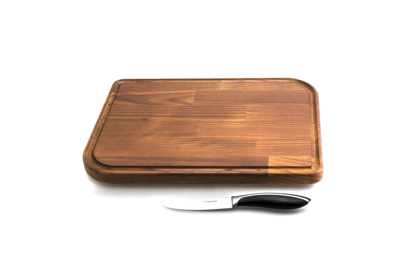 Legnoart Gourmand tabla de cortar de haya natural y acacia + canalón