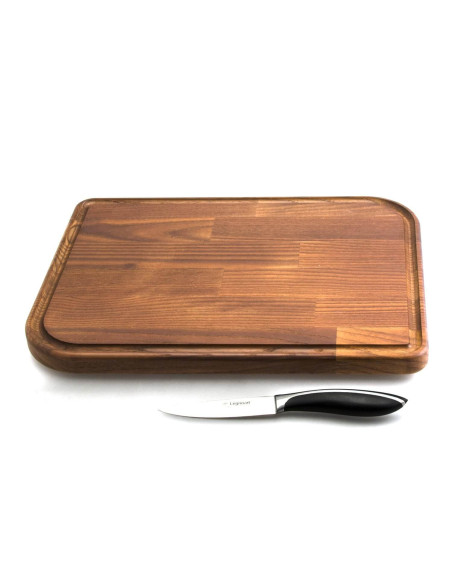 Legnoart Gourmand tabla de cortar de haya natural y acacia + canalón