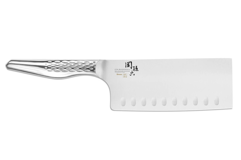 Cuchillo de cocinero japonés Kai Seki Shoso, 16,5cm con borde granton