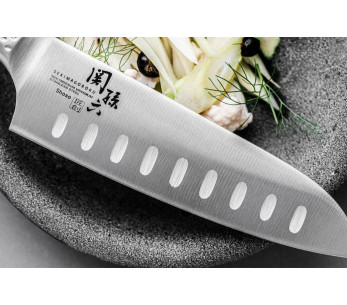 faca santoku japonesa faca santoku Kai Seki Shoso faca santoku 16,5 cm com convinhas 2
