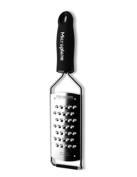 Microplane Gourmet storkornet rasp med svart håndtak