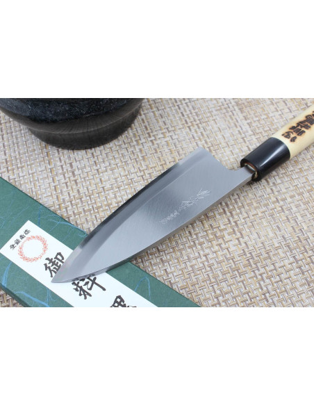 Yoshihiro Jyosaku Vit 2 stål 15cm deba japansk handgjord kniv