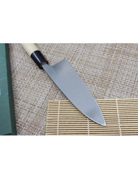 Faca deba japonesa artesanal Yoshihiro Jyosaku Branco 2 aço 15cm