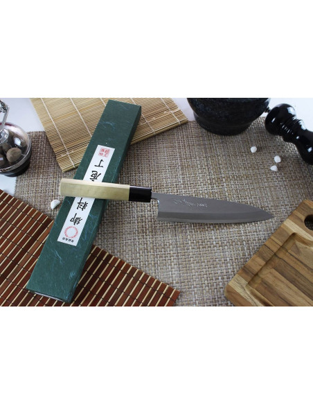 Faca mioroshi japonesa Yoshihiro Jyosaku White 2 de aço de 18 cm feita à mão