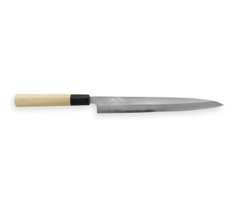 Yoshihiro Jyosaku Vit 2 stål 24cm handgjord japansk Yanagibakniv