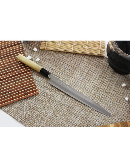Yoshihiro Jyosaku Hvid 2 stål 24 cm håndlavet japansk Yanagiba-kniv