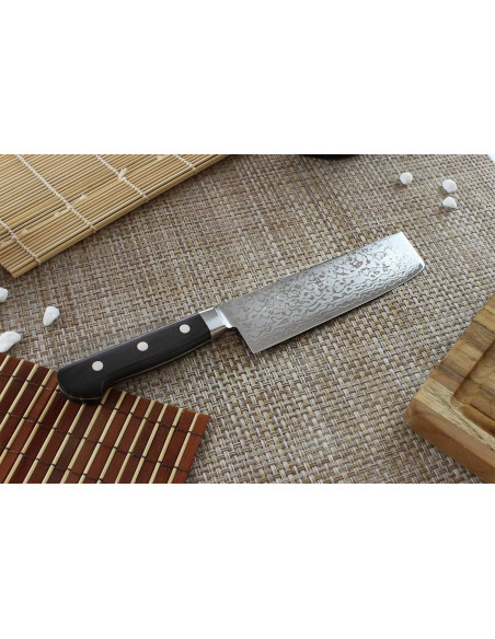 Japanisches handgefertigtes Usuba-Messer Yoshihiro VG10 Damast 33 Schichten 16cm