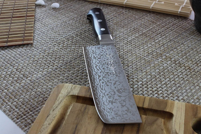 Japanisches handgefertigtes Usuba-Messer Yoshihiro VG10 Damast 33 Schichten 16cm