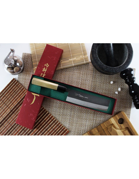Couteau nakiri japonais artisanal Yoshihiro Branco 2 aço 16,5cm