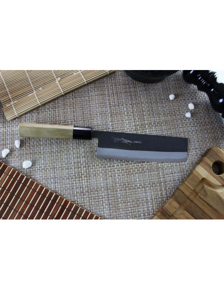 Couteau nakiri japonais artisanal Yoshihiro Weiß 2 Stahl 16,5cm