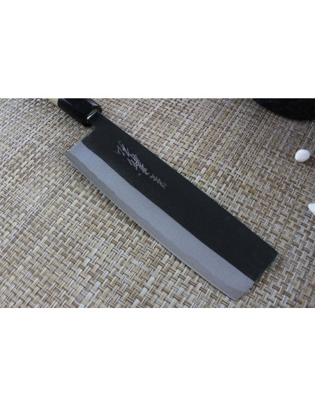 Couteau nakiri japonais artisanal Yoshihiro Blanco 2 acero 16.5cm