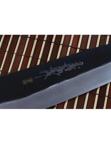 Couteau nakiri japonais artisanal Yoshihiro Blanco 2 acero 16.5cm
