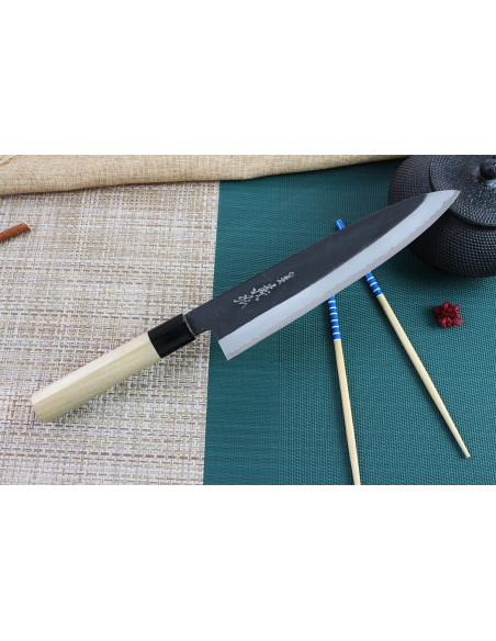 Yoshihiro White 2 stål 24cm handgjord japansk kockkniv