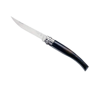 Opinel Effilé n°10 kniv 10cm roterande blad ebenholtshandtag + fodral