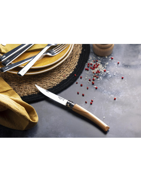 Opinel Effilé n°10 kniv 10cm blad oliventrehåndtak